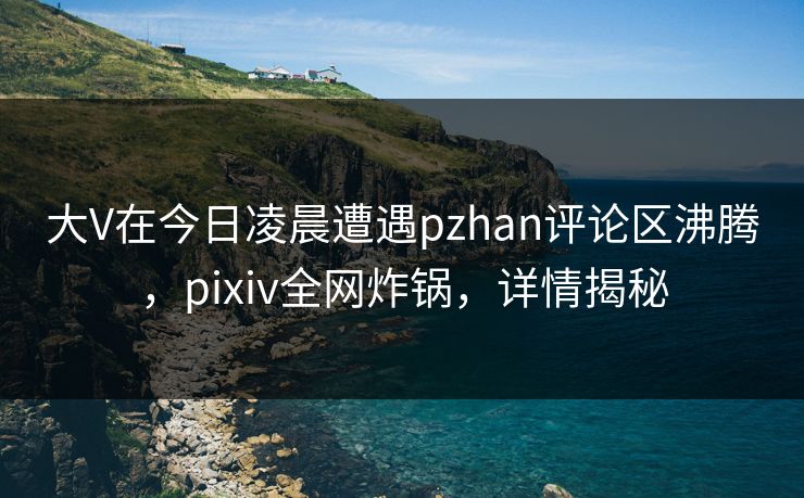 大V在今日凌晨遭遇pzhan评论区沸腾，pixiv全网炸锅，详情揭秘