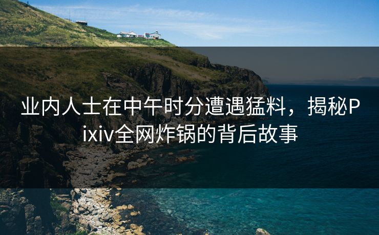 业内人士在中午时分遭遇猛料，揭秘Pixiv全网炸锅的背后故事